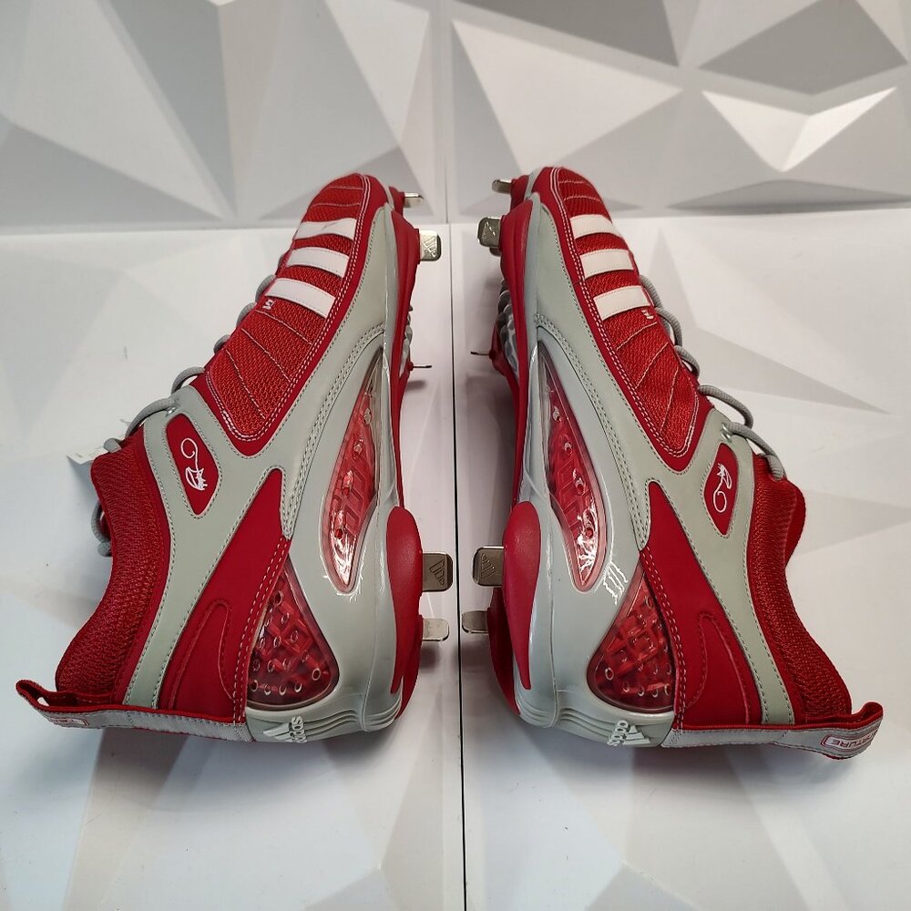 Adidas Mens Baseball Cleat 15 Red Gray AST TR Howard Mid Metal Softball Sport - Picture 4 of 10